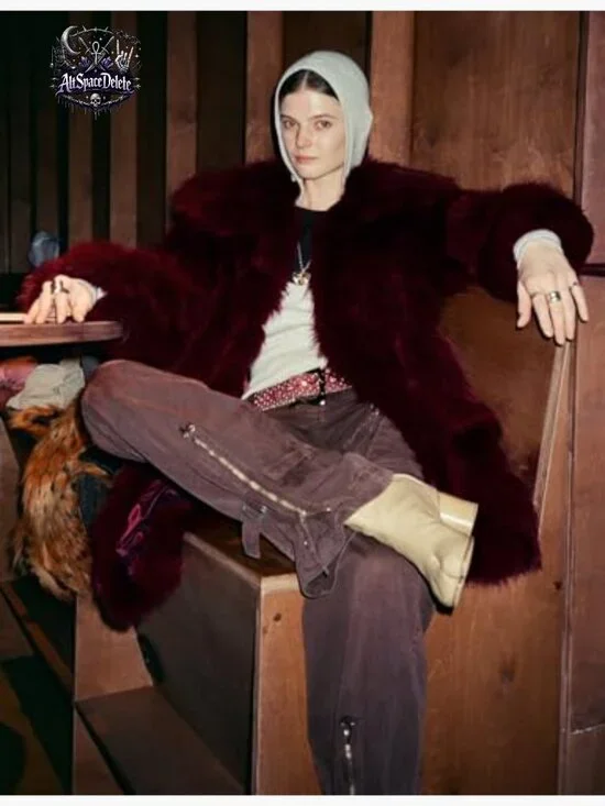 Faux Fur Coat Mid Length Plush Winter Jacket Women's Outerwear - Picture 6 of 7